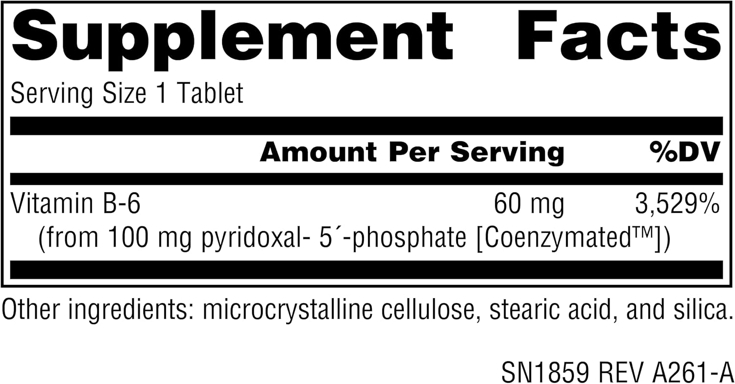 Source Naturals Coenzima B-6, Piridoxal-5'-Fosfato 100 mg - 30 Comprimidos