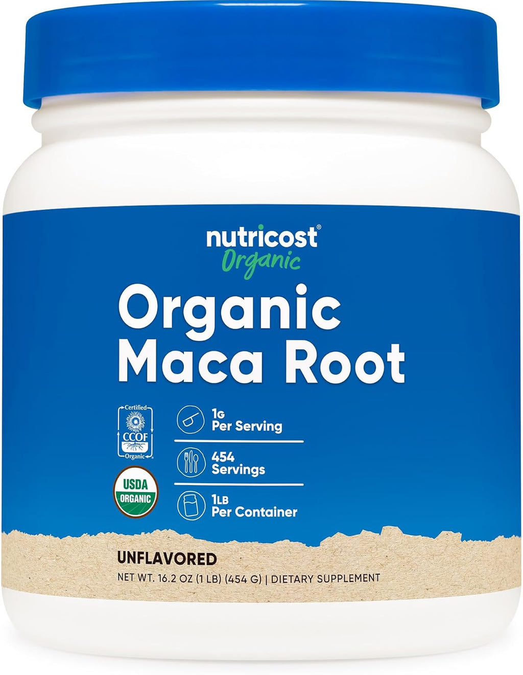Nutricost Polvo de Raíz de Maca Orgánica (1 Libra por Envase, Paquete de 3)