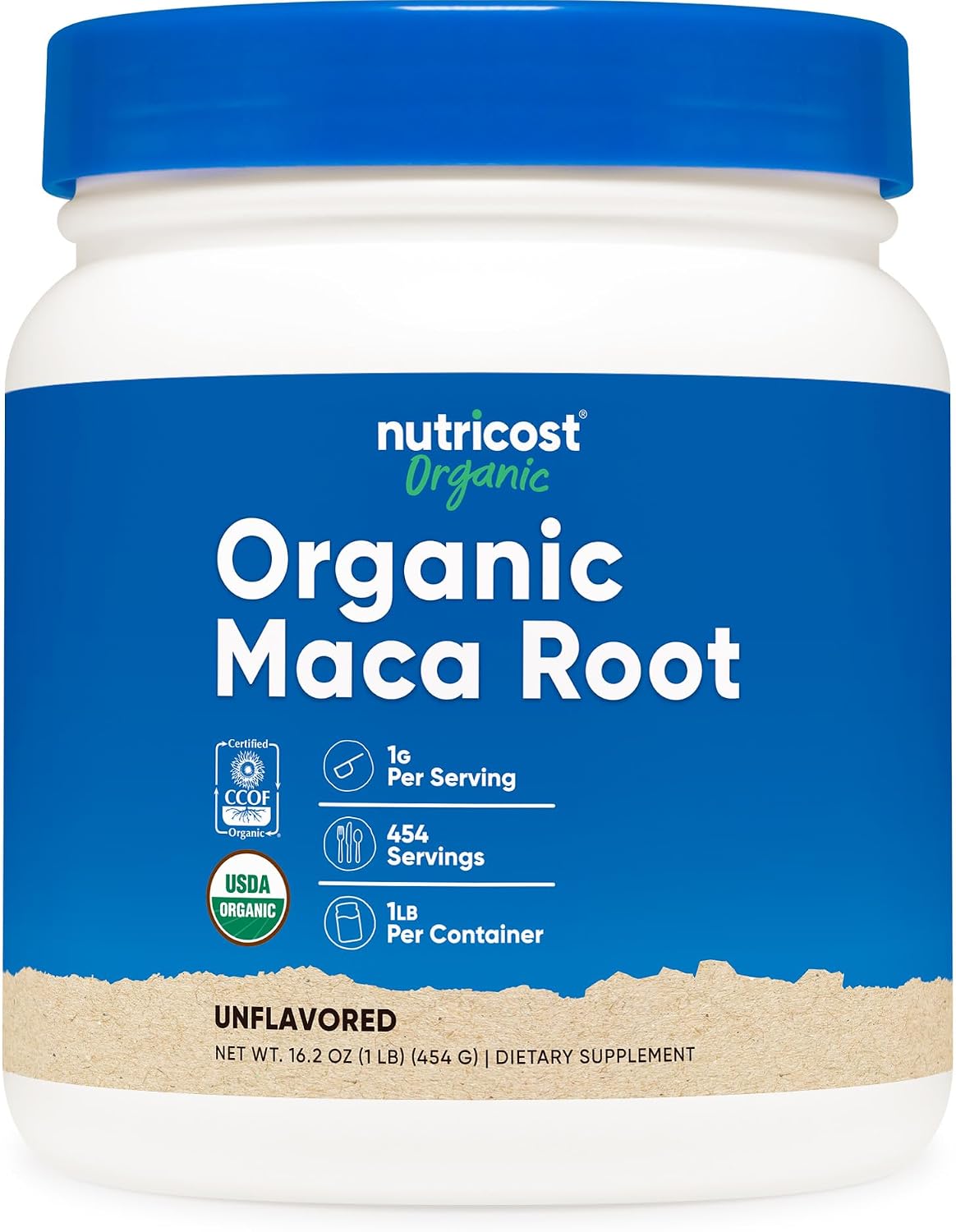 Nutricost Polvo de Raíz de Maca Orgánica (1 Libra por Envase, Paquete de 3)