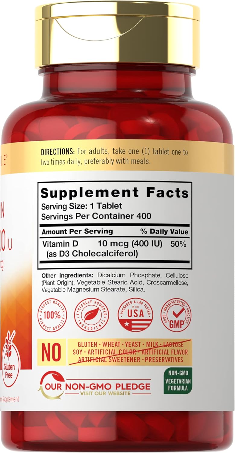 Carlyle Vitamina D3 400 UI (10 mcg) - 400 Comprimidos