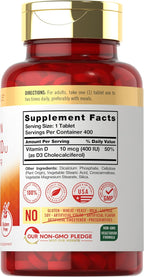 Carlyle Vitamina D3 400 UI (10 mcg) - 400 Comprimidos