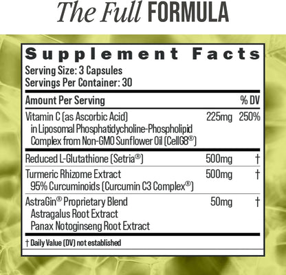 BIOSTACK Cell Shield con Setria Glutathione – Complejo C3 de Curcumina : extracto de cúrcuma estandarizado al 95% – Image 3
