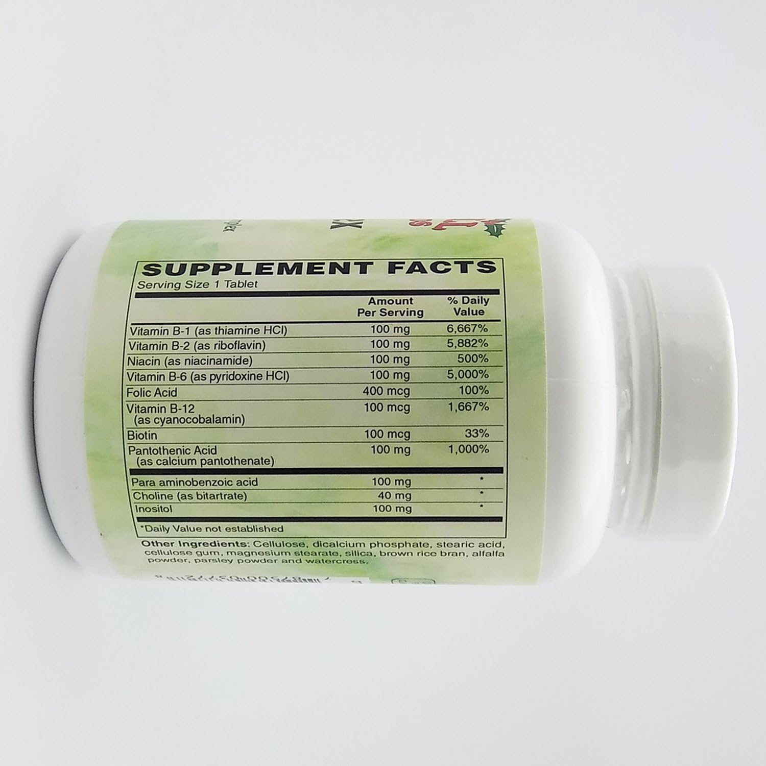 Holly Hill Health Foods, Complejo B 100, Fórmula Vegetariana, 100 Comprimidos