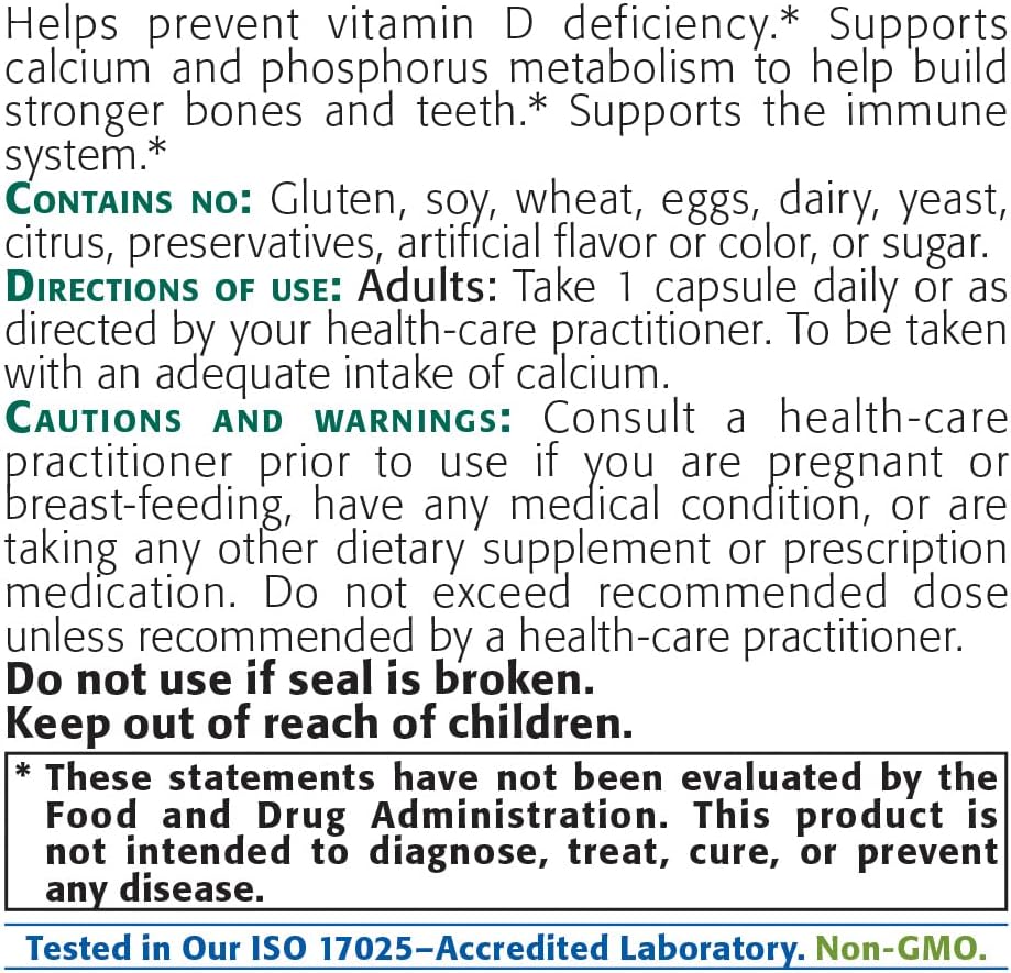 NEW ROOTS HERBAL Vitamina D3 2.500 UI (62,5 mcg) - No GMO y Sin Gluten (90 Cápsulas Vegetales)
