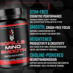 Gorilla Mind Smooth Fórmula Nootrópica Sin Estimulantes - Enfoque, Memoria, Claridad Mental - 150 Cápsulas