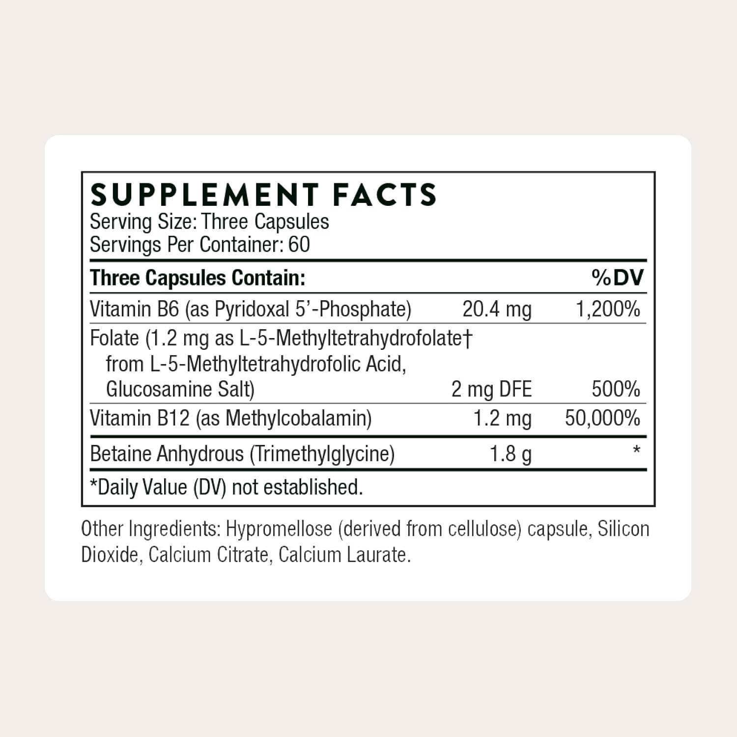 THORNE Methyl-Guard - 180 Capsules - Methylation Support with B6, B12, Folate, and Betaine