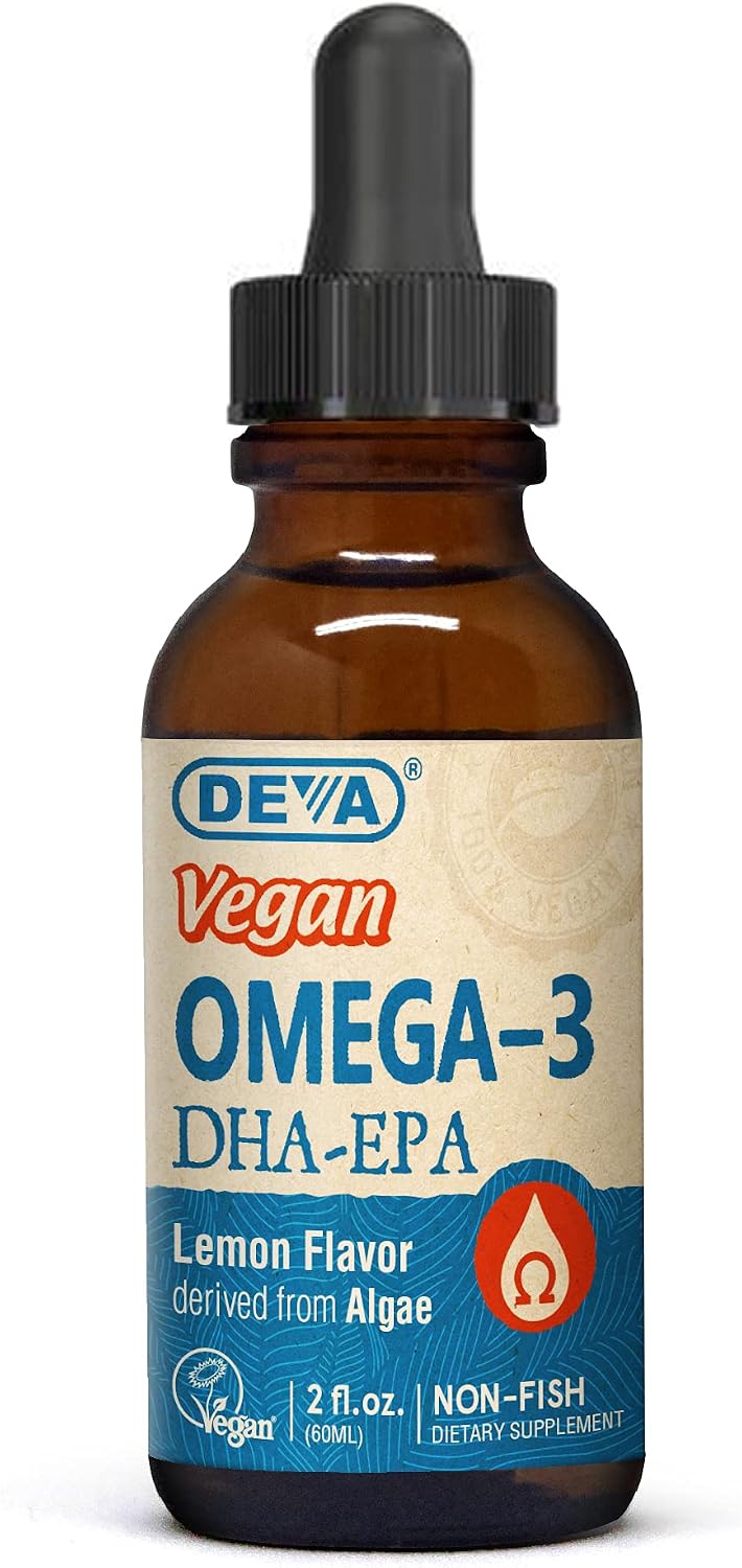 DEVA Vegan Liquid DHA-EPA (Lemon Flavor) 2 Fl. Oz Liquid (Pack of 2)