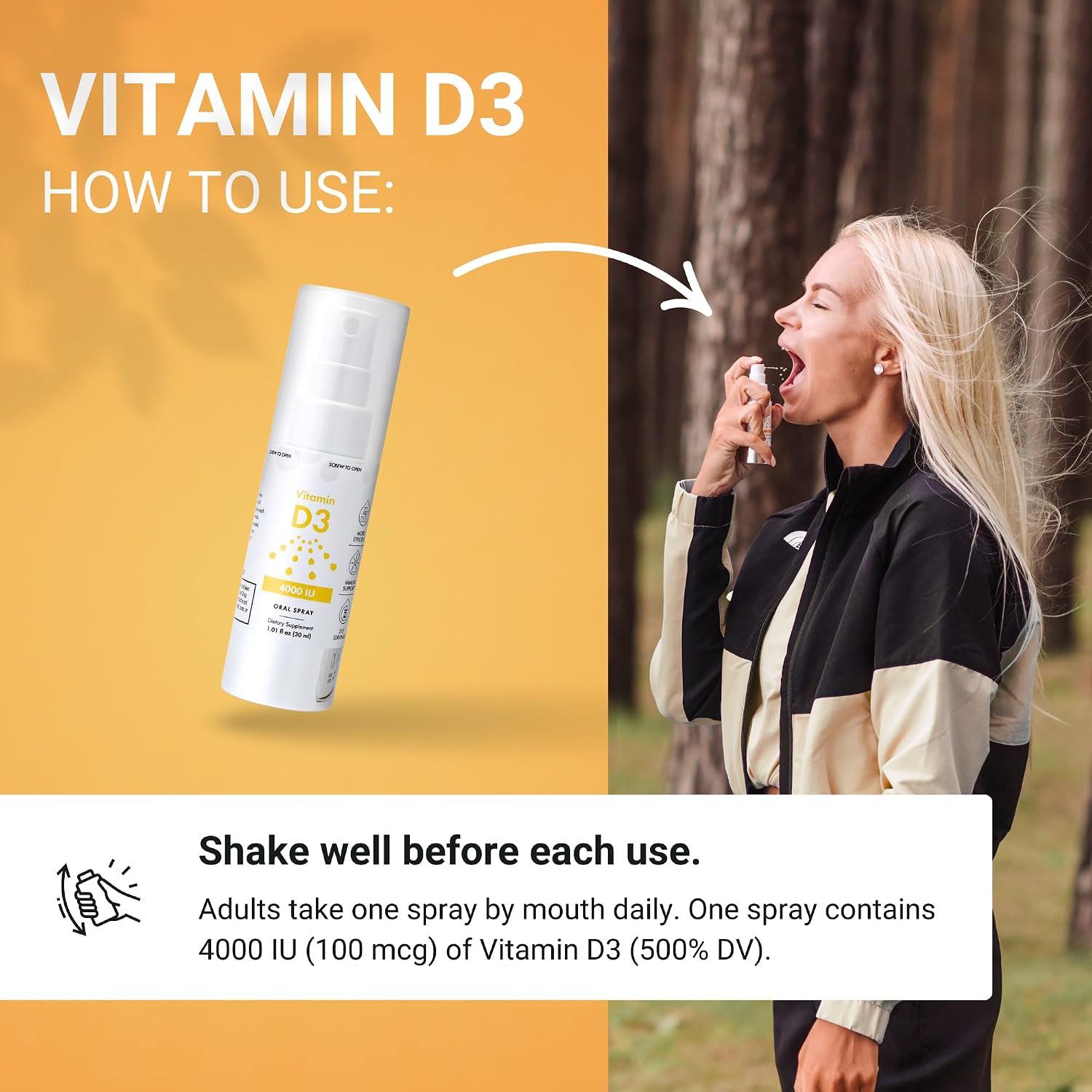 NorVita Vitamin D3 Spray 4000 IU – 30 ml (215 Dosis)