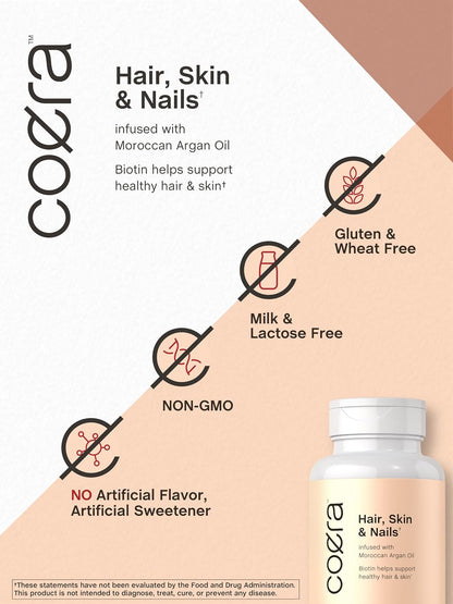 Coera Vitaminas para Cabello, Piel y Uñas con Colágeno, Biotina y Aceite de Argán Marroquí | 165 Cápsulas Blandas | – Image 5
