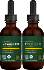 Global Healing Vitamina D3 Orgánica 5000 UI - Suplemento Vegano de Vitamina D3 - 2 fl oz