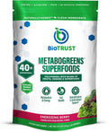 BioTrust Metabo Greens Superfood Powder - Mezcla de Super Greens con Frutas y Verduras, Sabor Berry Energizante (30 Porciones)