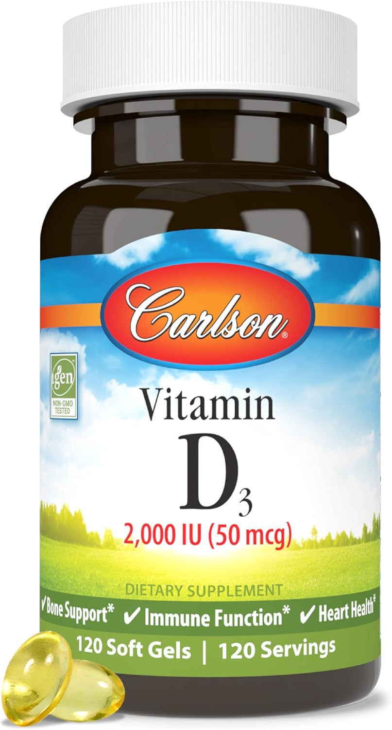 Carlson Vitamina D3 2000 UI, 120 Cápsulas Blandas