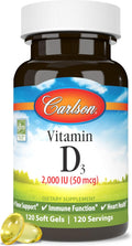 Carlson Vitamina D3 2000 UI, 120 Cápsulas Blandas
