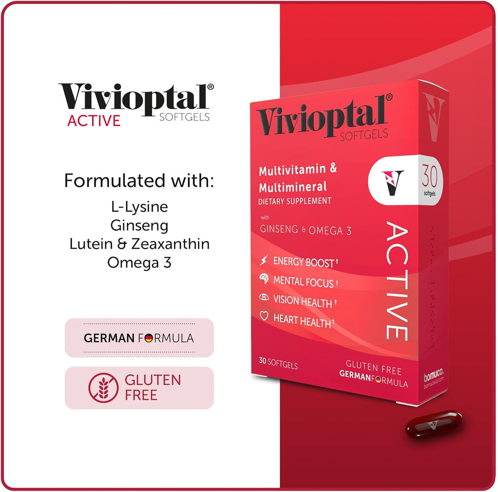Vivioptal Active Multivitamínico con Ginseng y Omega-3 (30 Cápsulas)