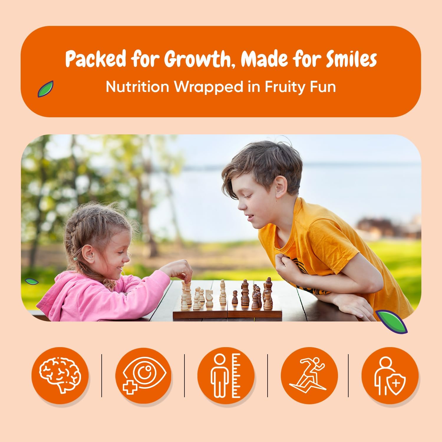 maxmedix Gomitas Multivitamínicas para Niños con Omega 3 6 9 | 20 Vitaminas Clave (C, A, D, E, B12) y Zinc – Sabor Frambuesa y Naranja, 120 Gomitas (2 Meses)