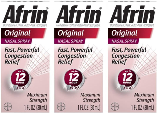 Afrin Original Maximum Strength Spray Nasal 12 Horas - 3 botellas de 30 ml c/u