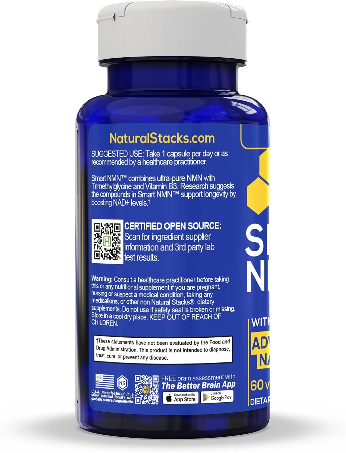 Smart NMN – Suplemento Avanzado con NMN, Niacina y TMG para el Apoyo a NAD+ y Envejecimiento Saludable – 60 Cápsulas