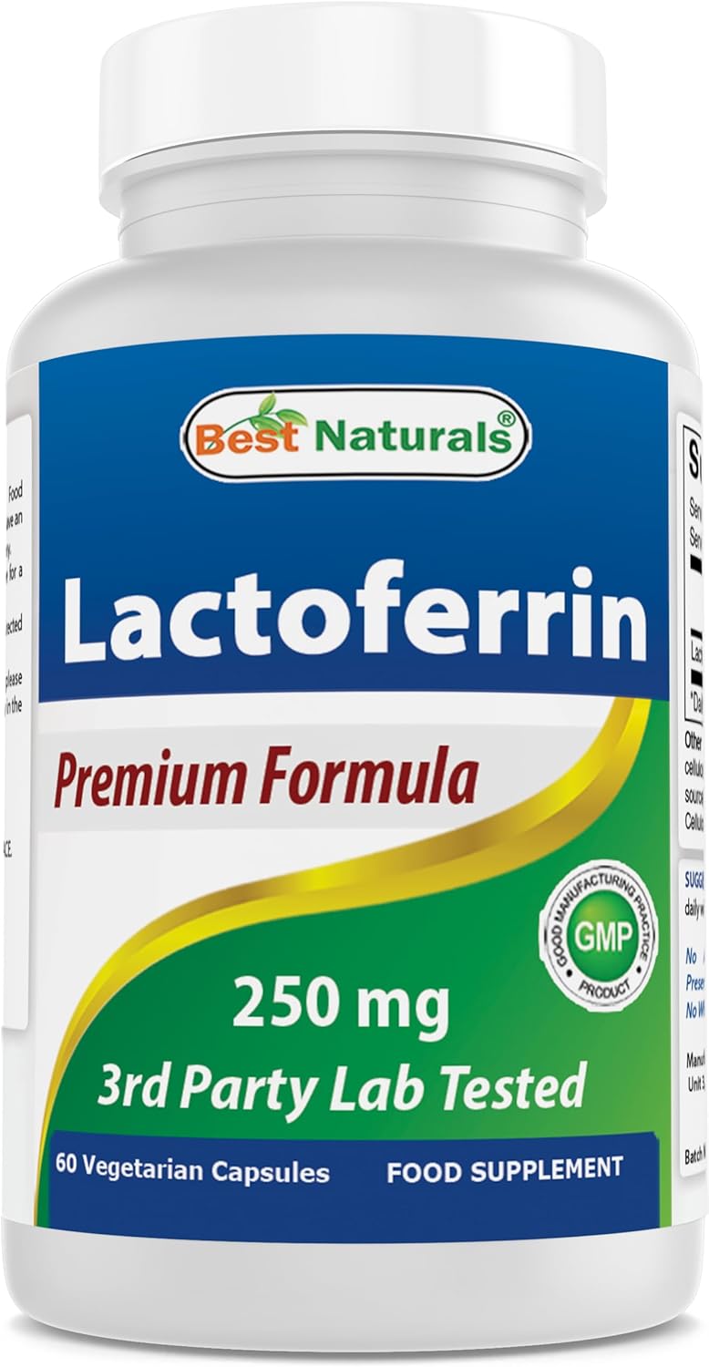 Best Naturals Lactoferrina 250 mg, 60 Cápsulas Vegetales