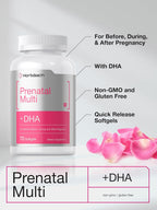 Horbäach Women's Prenatal Multivitamin with DHA, Iron and Folic Acid - 70 Softgels