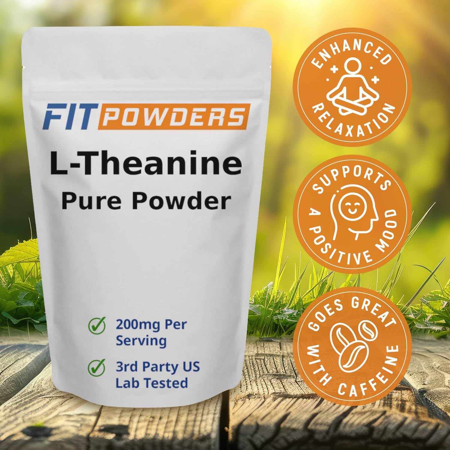 FitPowders L-Teanina en Polvo 1000g – Suplemento Puro, Vegano, Sin Gluten