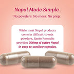 Santo Remedio Nopal, 700 mg, 180 Cápsulas (90 Raciones) - Suplemento Alimenticio de Higo Chumbo