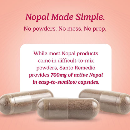 Santo Remedio Nopal, 700 mg, 180 Cápsulas (90 Raciones) - Suplemento Alimenticio de Higo Chumbo – Image 4