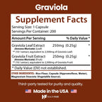 Healthfare Graviola Soursop Extracto 5000mg | Annona Muricata | 200 Cápsulas Veganas