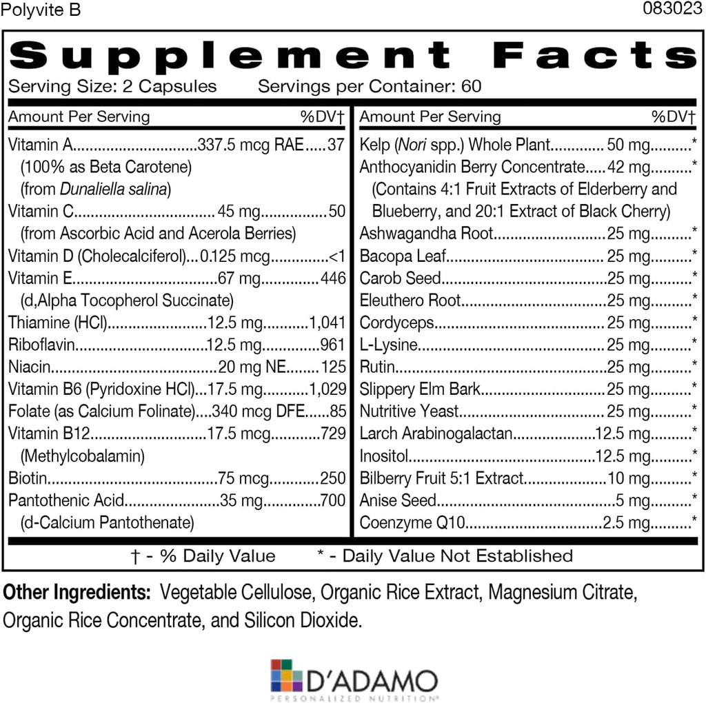 D'Adamo Personalized Nutrition - Optimal Health Stack (Tipo B)