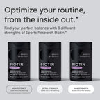 Sports Research Biotina 10.000 mcg con Aceite de Coco Orgánico - 120 Cápsulas Vegetales