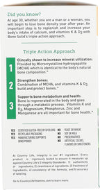 Country Life Bone Solid - Suplemento para la salud ósea con MCHA, calcio, magnesio, zinc, vitaminas K2 y D3 - 180 cápsulas