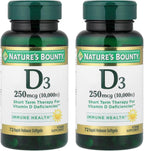 Nature's Bounty, Vitamina D3 Ultra Resistente, 10,000 UI, 72 Cápsulas Blandas (Paquete de 2)