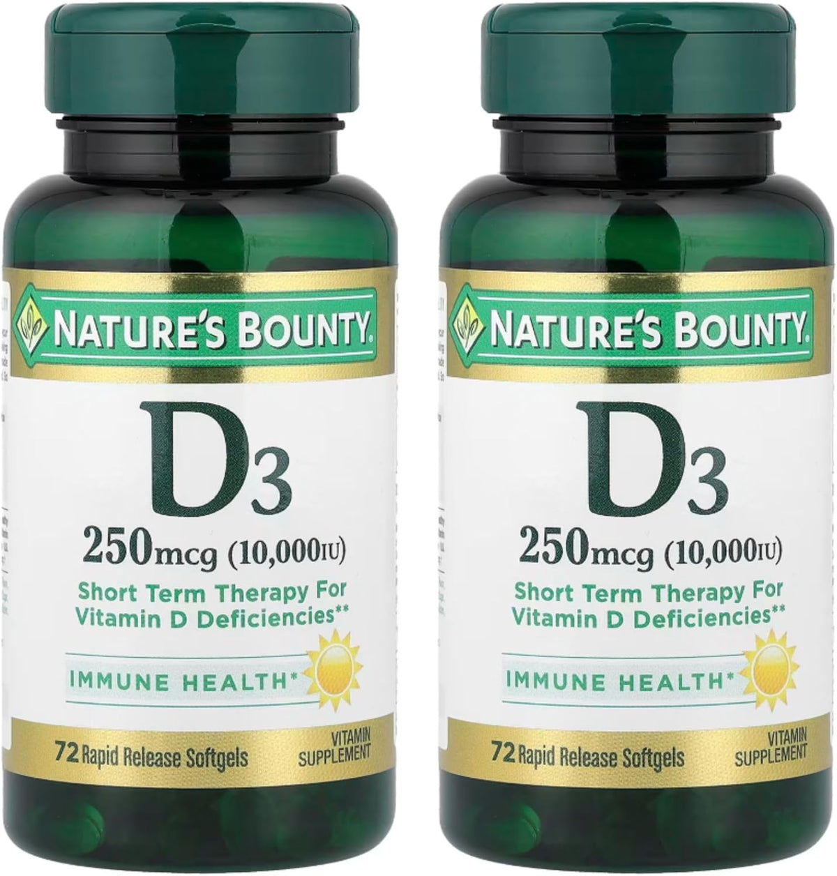Nature's Bounty, Ultra Strength D3-10,000 – Alta potencia: cada cápsula blanda proporciona 10.000 UI de vitamina – Image 1