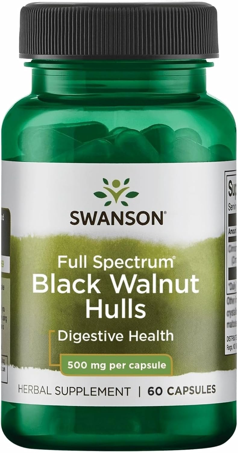 Swanson Black Walnut Hulls 500mg 60 Cápsulas