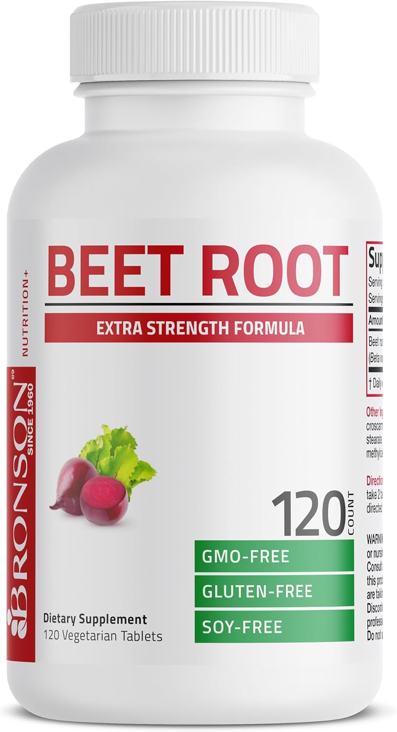 Bronson Beet Root Extra Strength, Sin OGM, 120 Comprimidos Vegetales