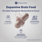 Natural Stacks Dopamine Brain Food - 650mg L-Tirosina - 60 Cápsulas