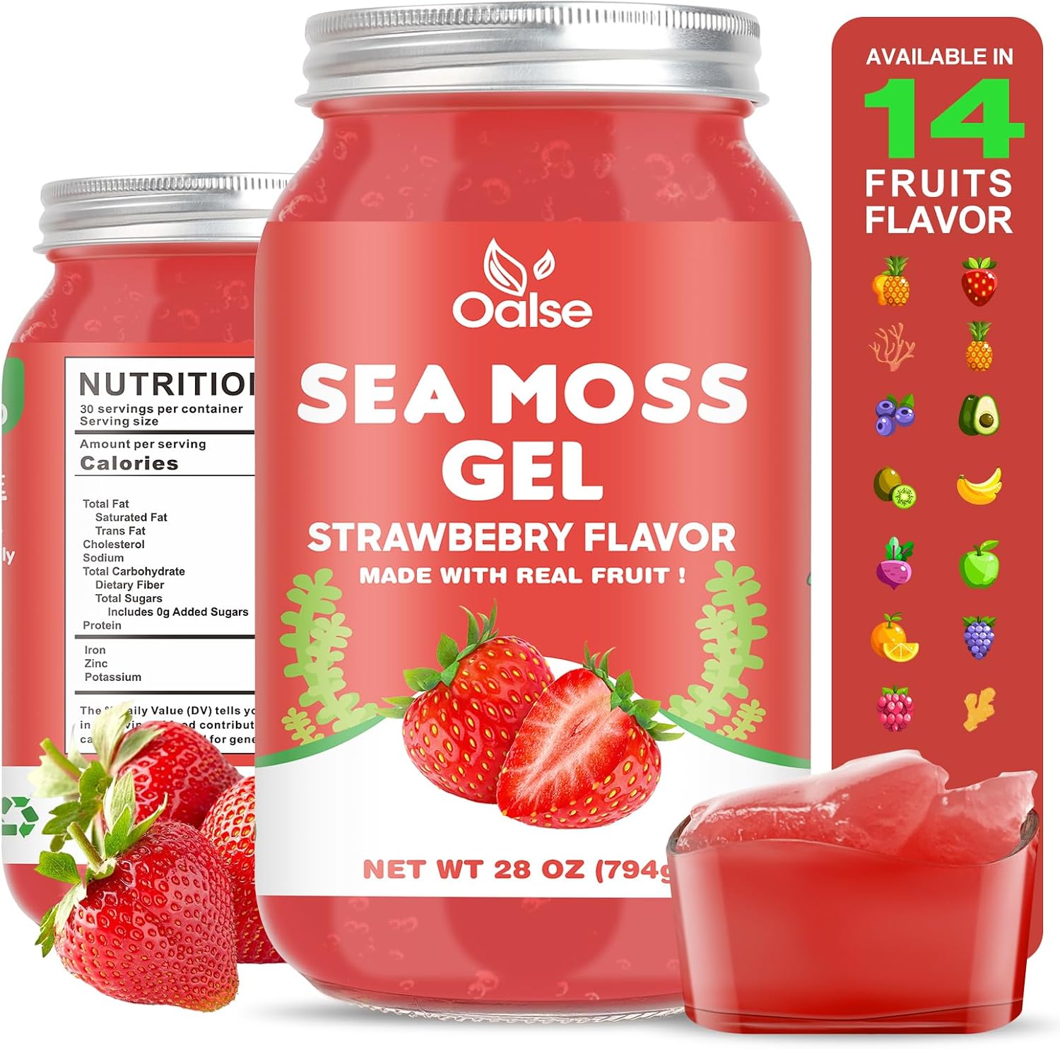 Gel de Musgo de Mar Salvaje (Wildcrafted) - Suplemento Natural para Niños y Adultos - 18.5 oz (524 g) Original