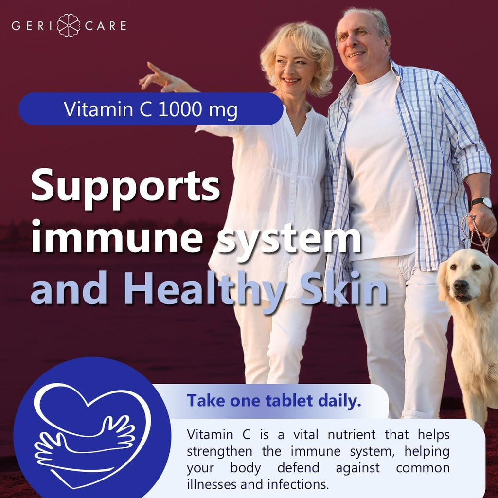 GeriCare Vitamina C 1000 mg – Alta Potencia – 100 Comprimidos