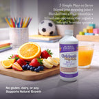 Buried Treasure Multivitamínico Líquido Infantil – 27 Vitaminas y Minerales con Superalimentos – Sin Azúcar, Vegano, Sabor Naranja Mango