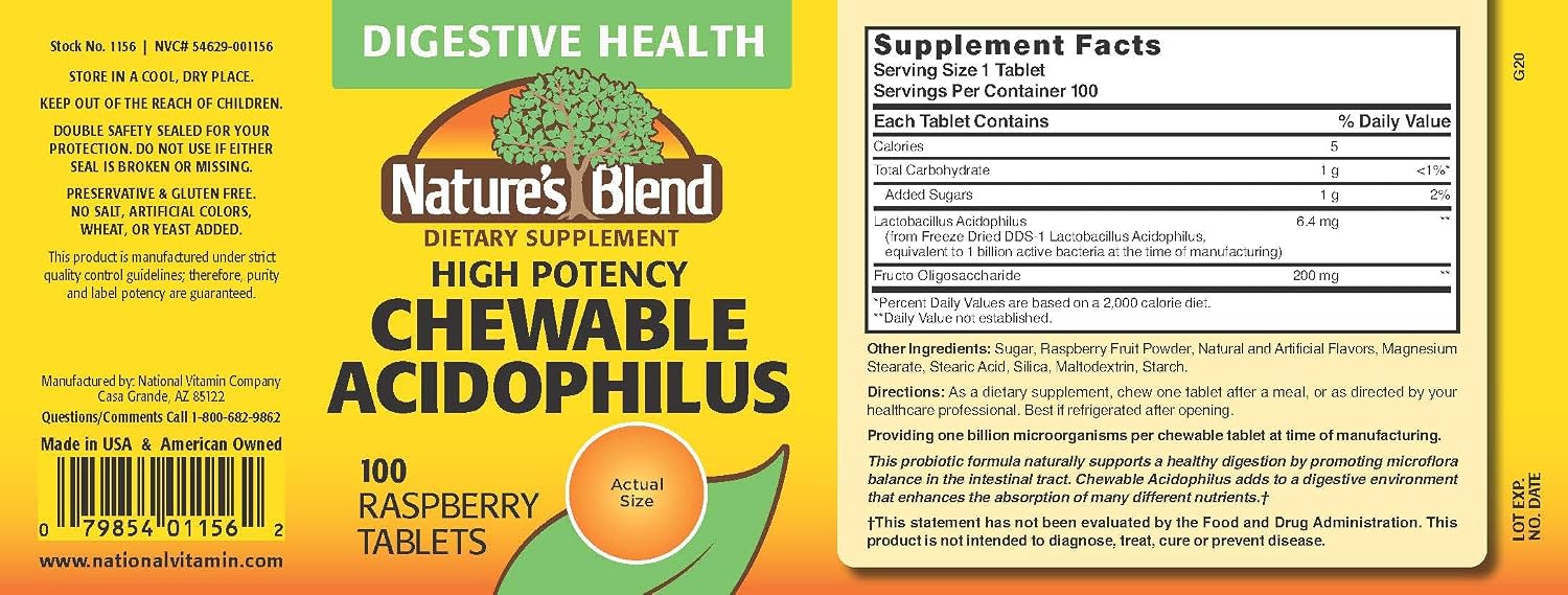 Suplemento Probiótico Acidophilus - 100 Cápsulas de Alta Potencia