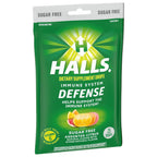 HALLS Defense Vitamin C Drops, Sin Azúcar, Sabor Cítricos, 25 Pastillas