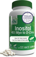 Health Thru Nutrition Inositol Supplement 40:1 Myo-Inositol a D-Chiro-Inositol 2050mg por Porción | 120 Cápsulas | Vegano Certificado | No Transgénico