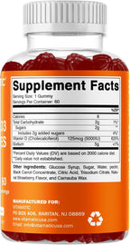 Vitamatic Gominolas de Vitamina D3 (5000 IU) - 60 Gominolas con Sabor Natural a Fresa