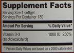 Trader Joe's Vitamina D-3 1000 IU, 180 cápsulas blandas