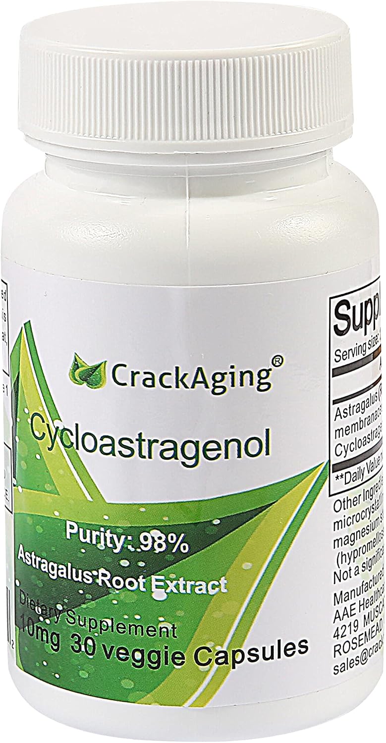 Crackaging CA-100 - Cycloastragenol 10 mg - 30 Cápsulas - Super Absorción