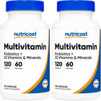 Nutricost Multivitamin with Probiotics 120 Vegetarian Capsules (3 Bottles)