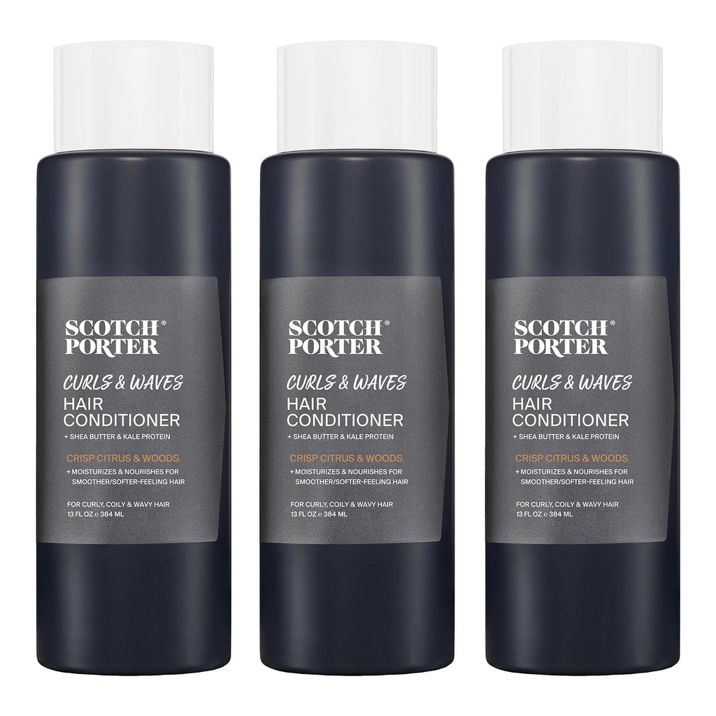 Scotch Porter Acondicionador para Hombres Rizos y Ondas (3 x 384 ml)