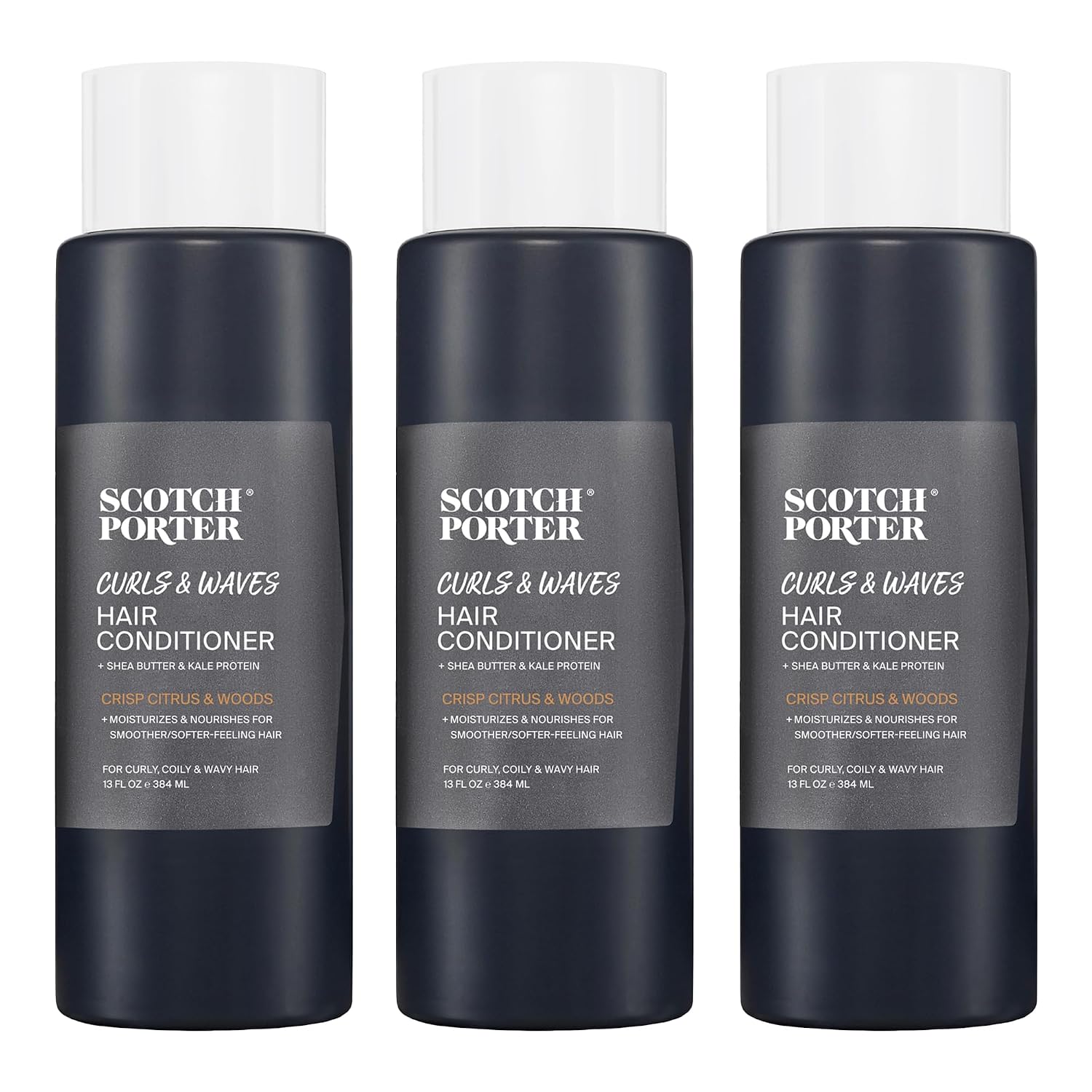 Scotch Porter Acondicionador para Hombres Rizos y Ondas (3 x 384 ml)