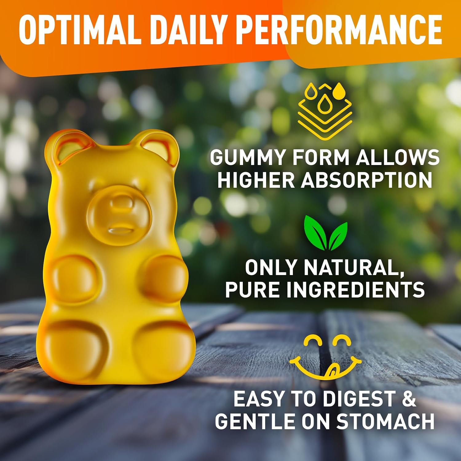 BioVit L-Tirosina Gomitas - 1000mg por porción - 60 Gomitas Veganas