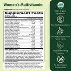 EarthFirst Organic Women’s Multi Once Daily - Multivitamínico para Mujer con Hierro y Vitamina B12 - 60 Comprimidos