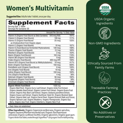 EarthFirst Organic Women’s Multi Once Daily – Vitamina C: contribuye a la protección de las células frente al daño – Image 2